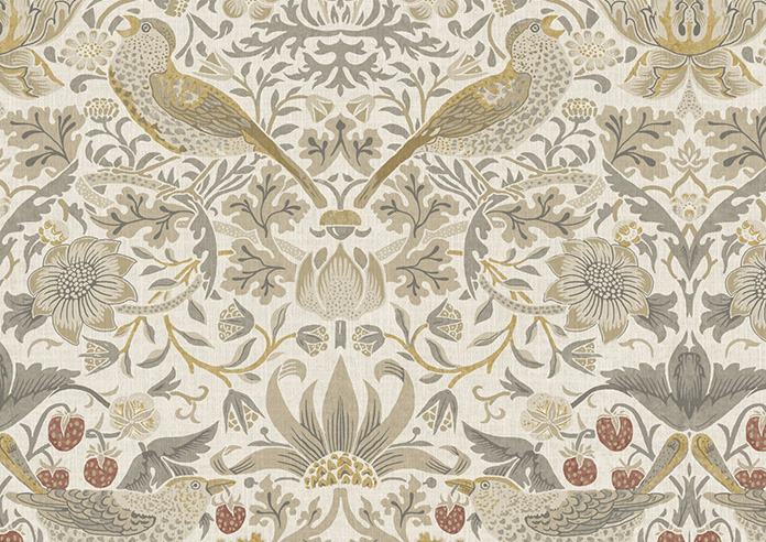 William Morris Strawberry Thief, Ochre - Roman Blind - Image 7